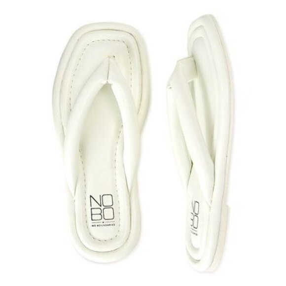 New No Boundaries Women's Puffy Flip Flops White Size 9 - Picture 1 of 7